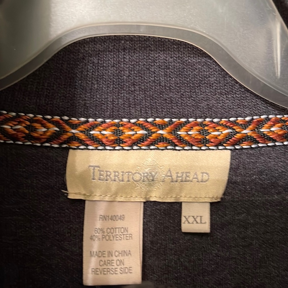 TERRITORY AHEAD XXL 3/4 PULLOVER SWEATER BUTTONS AND ZIPPER EX CONDITION